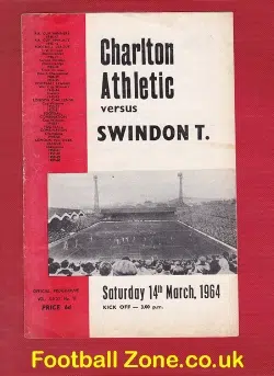 Charlton Athletic v Swindon Town 1964
