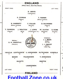 England v Finland 1951 – Amateur International – Swindon