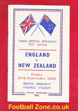 England Speedway v New Zealand 1953 – at Bristol