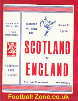 Scotland v England 1960 - Pirate Football Programme