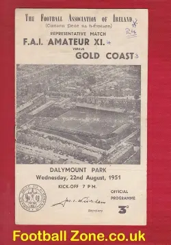 Ireland FA v Gold Coast 1951 – Dalymount Park – 1st Africa