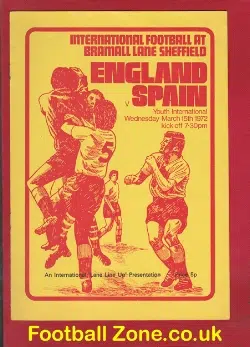 England v Spain 1972 - Youth at Sheffield United