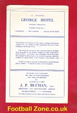 Montrose v Dunfermline Athletic 1962