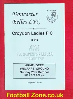 Doncaster Belles Ladies v Croydon 1998 - Women's Football Armthorpe