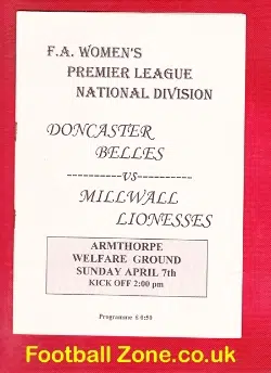 Doncaster Belles Ladies v Millwall 1996 - Womens Football Armthorpe