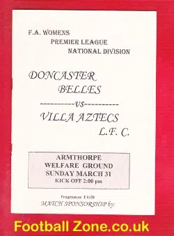 Doncaster Belles Ladies v Aston Villa 1996 - Womens Football Armthorpe