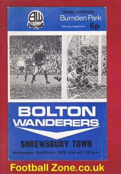 Bolton Wanderers v Shrewsbury Town 1973