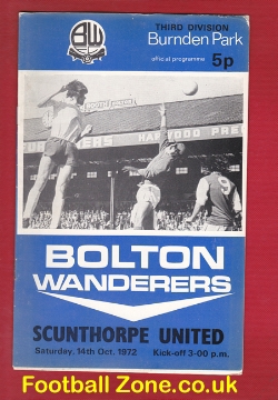 Bolton Wanderers v Scunthorpe United 1972
