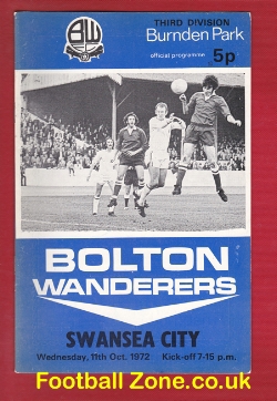 Bolton Wanderers v Swansea City 1972