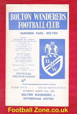 Bolton Wanderers v Rotherham United 1968