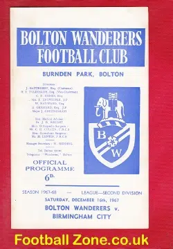 Bolton Wanderers v Birmingham City 1967