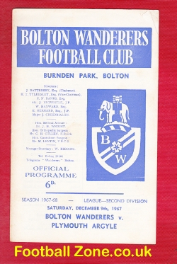 Bolton Wanderers v Plymouth Argyle 1967