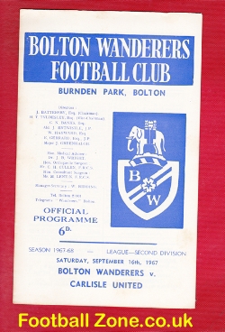 Bolton Wanderers v Carlisle United 1967