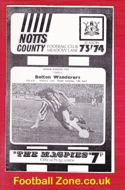 Notts County v Bolton Wanderers 1974