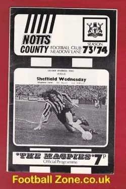 Notts County v Sheffield Wednesday 1974