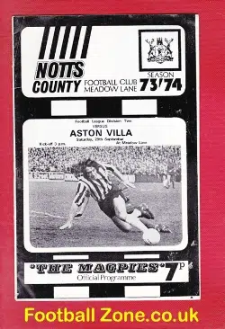 Notts County v Aston Villa 1973