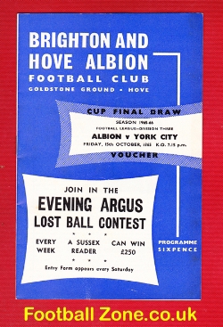 Brighton Hove Albion v York City 1965
