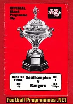 Southampton v Glasgow Rangers 1974 - QF Texaco Cup