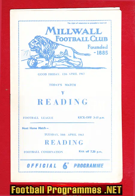 Millwall v Reading 1963
