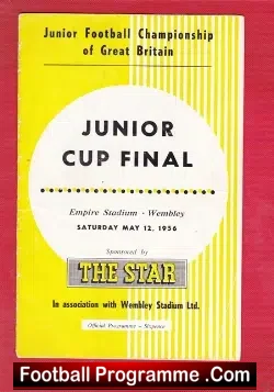 Army Cadets v Boys 1956 – Junior Cup Final London