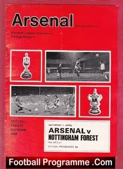 Arsenal v Nottingham Forest 1972