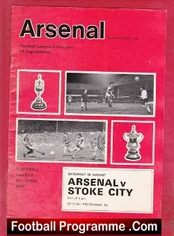 Arsenal v Stoke City 1971 - football programme