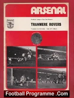 Arsenal v Tranmere Rovers 1973 – League Cup