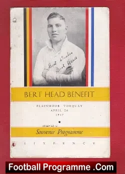 Bert Head Testimonial Torquay United 1947 – 1940s
