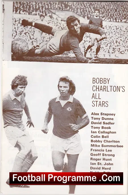 Bobby Charlton All Stars v Styal 1981 - Altrincham - Autographed