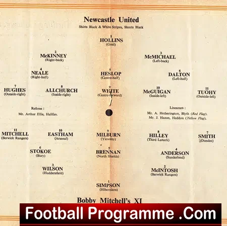 Bobby Mitchell Testimonial Benefit Match Newcastle United 1961