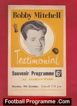 Bobby Mitchell Testimonial Benefit Match Newcastle United 1961