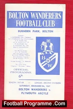 Bolton Wanderers v Plymouth Argyle 1967