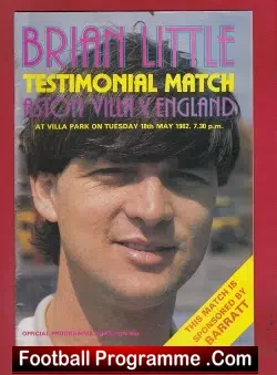 Brian Little Testimonial Benefit Match Aston Villa 1982