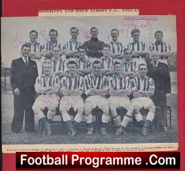 Brighton Hove Albion Multi Autographs Team Picture 1952/53 - football memorabilia