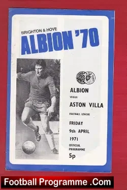 Brighton Hove Albion v Aston Villa 1971
