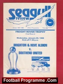 Brighton Hove Albion v Southend United 1988 - football programme