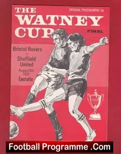 Bristol Rovers v Sheffield United 1972 - Watney Cup Final - football programme