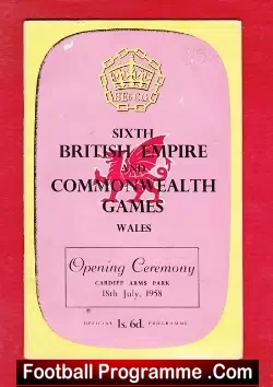 British Commonwealth Game Opening Ceremony Cardiff 1958 - sport programme