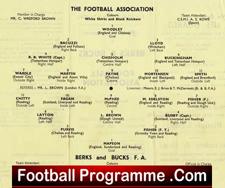 Buckinghamshire + Berks v FA 1945 – Matt Busby + Fagan