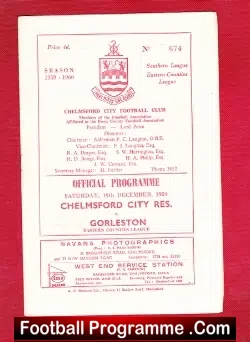 Chelmsford City v Gorleston 1959