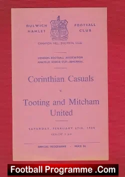 Corinthian Casuals v Tooting Mitcham United 1960 – Semi Final