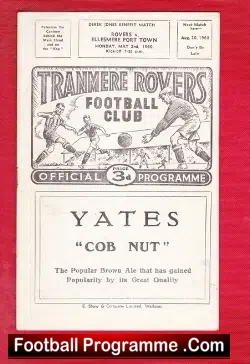 Derek Jones Testimonial Benefit Match Tranmere Rovers 1960