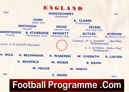 England v Germany 1962 – Youth International at Northampton