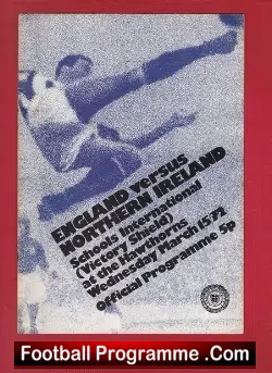 England v Northern Ireland 1972 – Schools at WBA Hawthorns