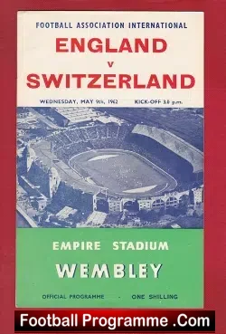 England v Switzerland 1962 – Signed Bobby Robson + Others