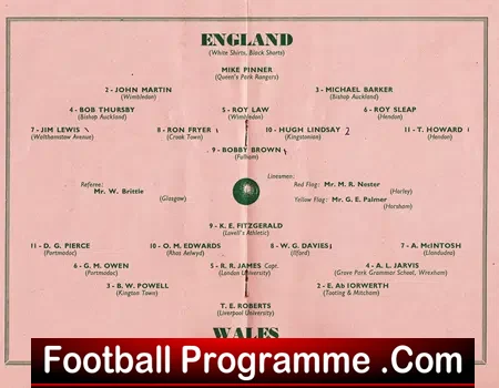 England v Wales 1960 – Amateur International at Brighton