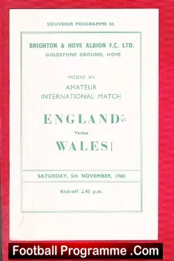 England v Wales 1960 – Amateur International at Brighton