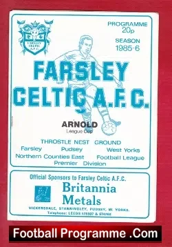 Farsley Celtic v Arnold Town 1985