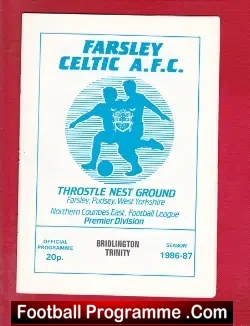 Farsley Celtic v Bridlington Trinity 1987 – Print Error
