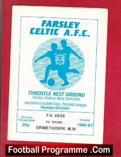 Farsley Celtic v Grimthorpe Miners Welfare 1986
